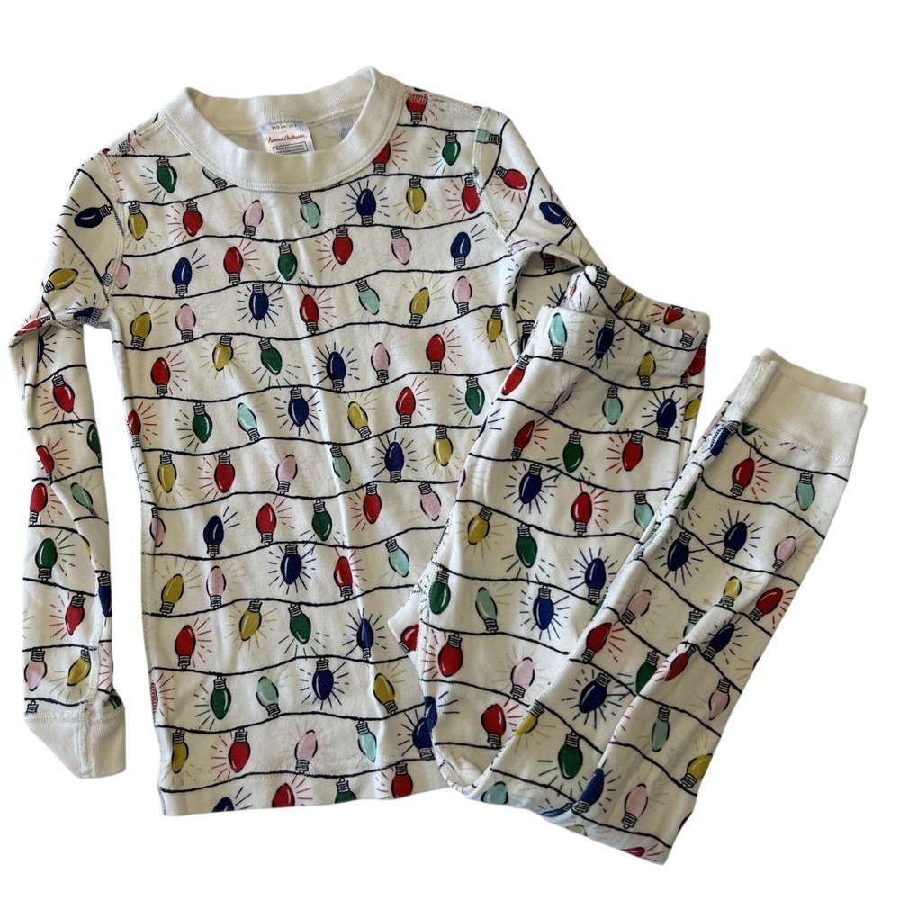Hanna Andersson Pajamas US Size 5Y Unisex Girls Boys Christmas Lights Holiday